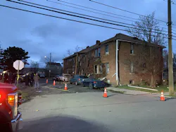 Detroit Fire spokeswoman Corey McIsaac said a gas leak that originated on the first floor led to the explosion. Detroit Fire spokeswoman Corey McIsaac said a gas leak that originated on the first floor led to the explosion.