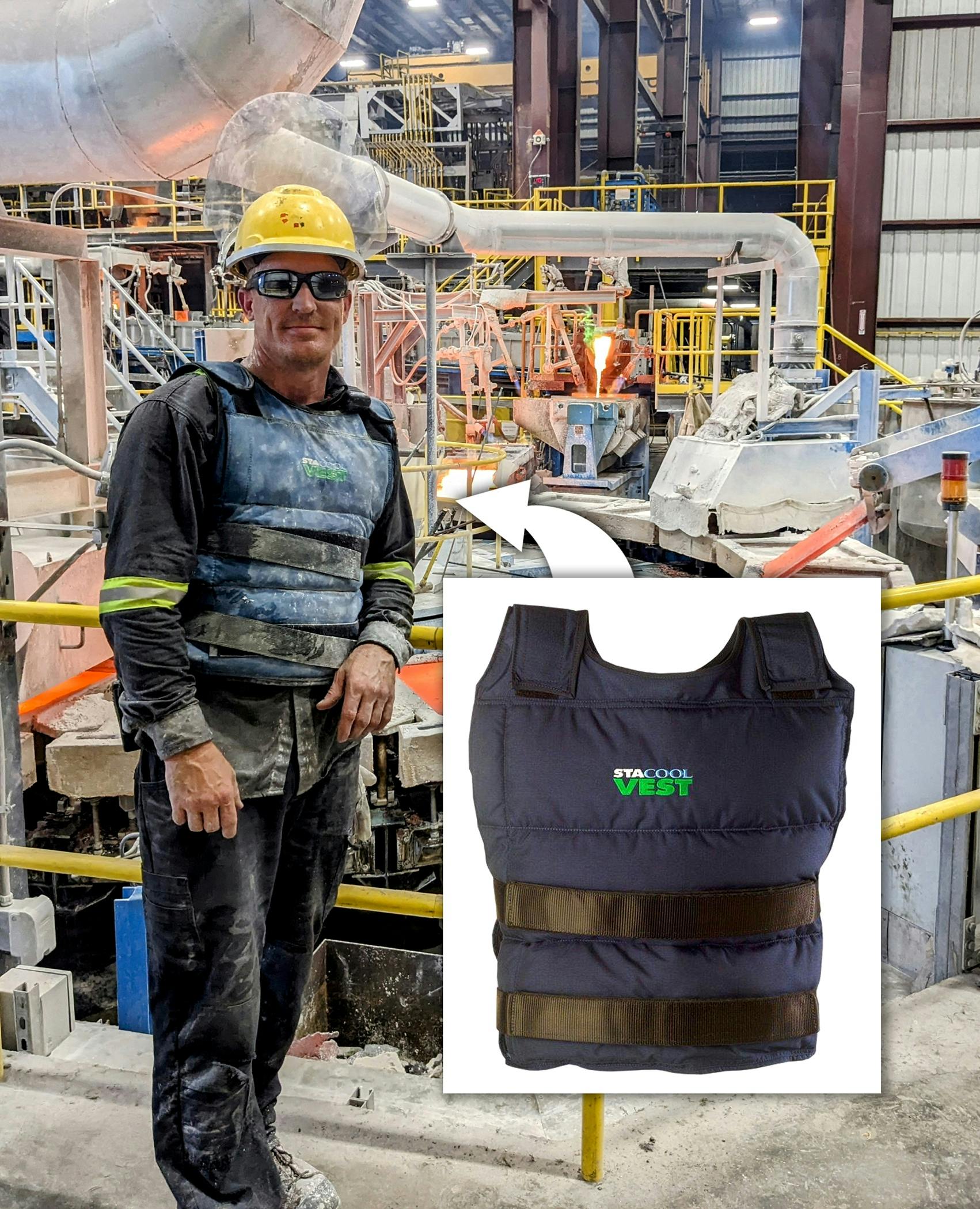 Fully Adjustable Premium Industrial StaCool Vest Provides All Day Cooling