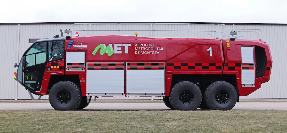 Montreal Metropolitan Airport Takes Delivery of Two Oshkosh Airport Products Striker 6x6 ARFF Vehicles