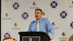 First Responder Center for Excellence Managing Director Frank Leeb presents during the Fire Service Mental Wellness and Suicide Prevention Symposium. First Responder Center for Excellence Managing Director Frank Leeb presents during the Fire Service Mental Wellness and Suicide Prevention Symposium.