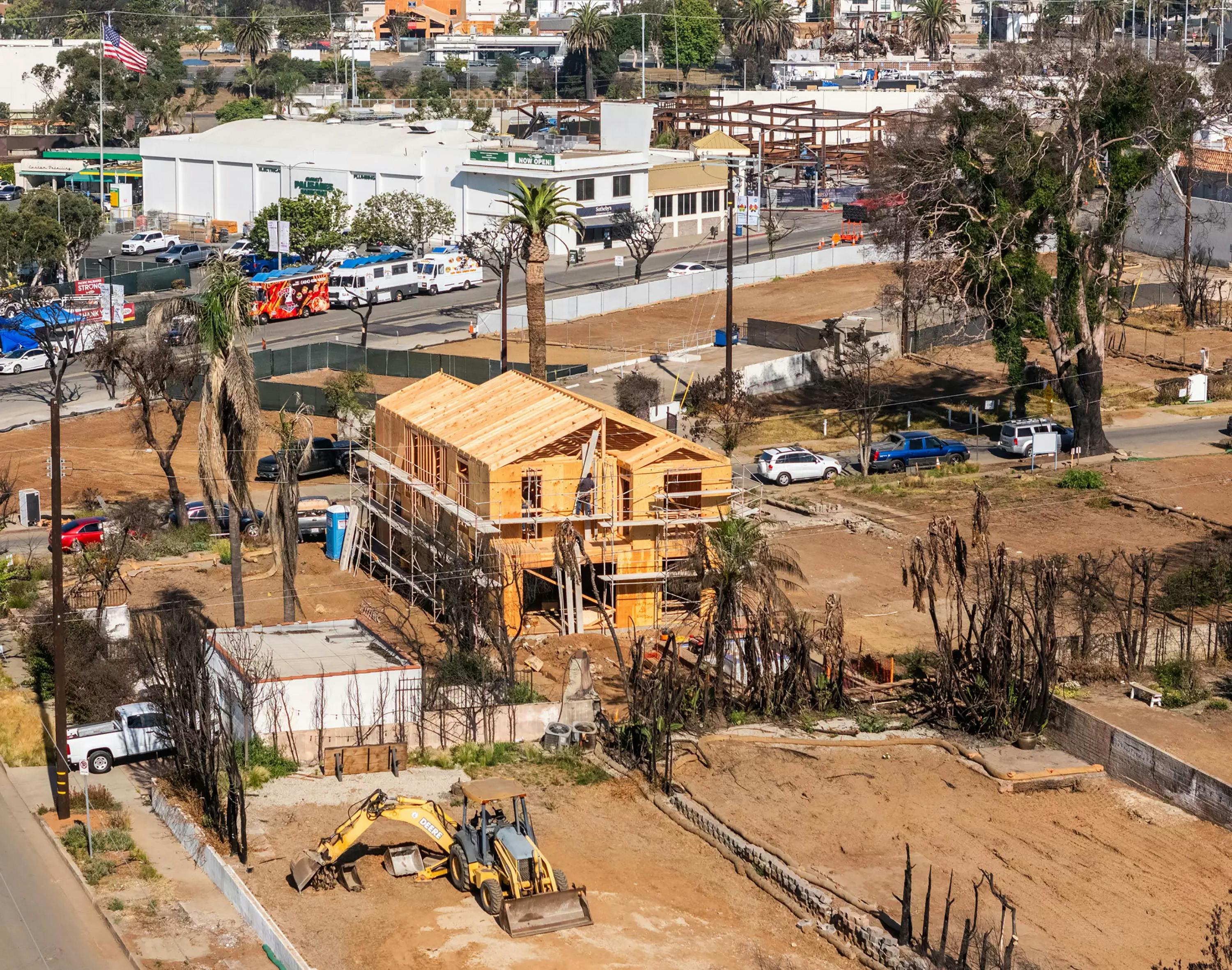 A house is under construction in Pacific Palisades.