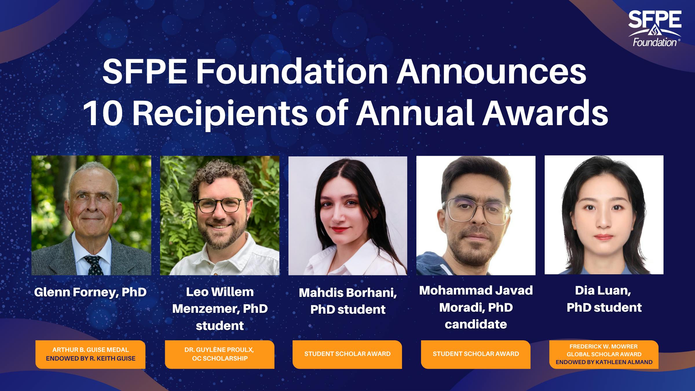 SFPE Foundation Announces 10 Recipients of Annual Awards