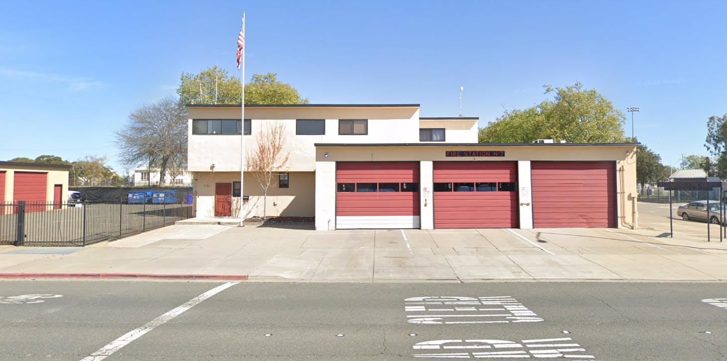 Officials say the man was asleep outside Richmond Fire Station 67 around 5 a.m. Thursday when they were leaving the station for a call.