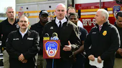 FDNY Chief FIre Marshal Daniel Flynn at a press conference in October where they FDNY touted their new AI-powered platform to monitor city parks for brush fires. FDNY Chief FIre Marshal Daniel Flynn at a press conference in October where they FDNY touted their new AI-powered platform to monitor city parks for brush fires.