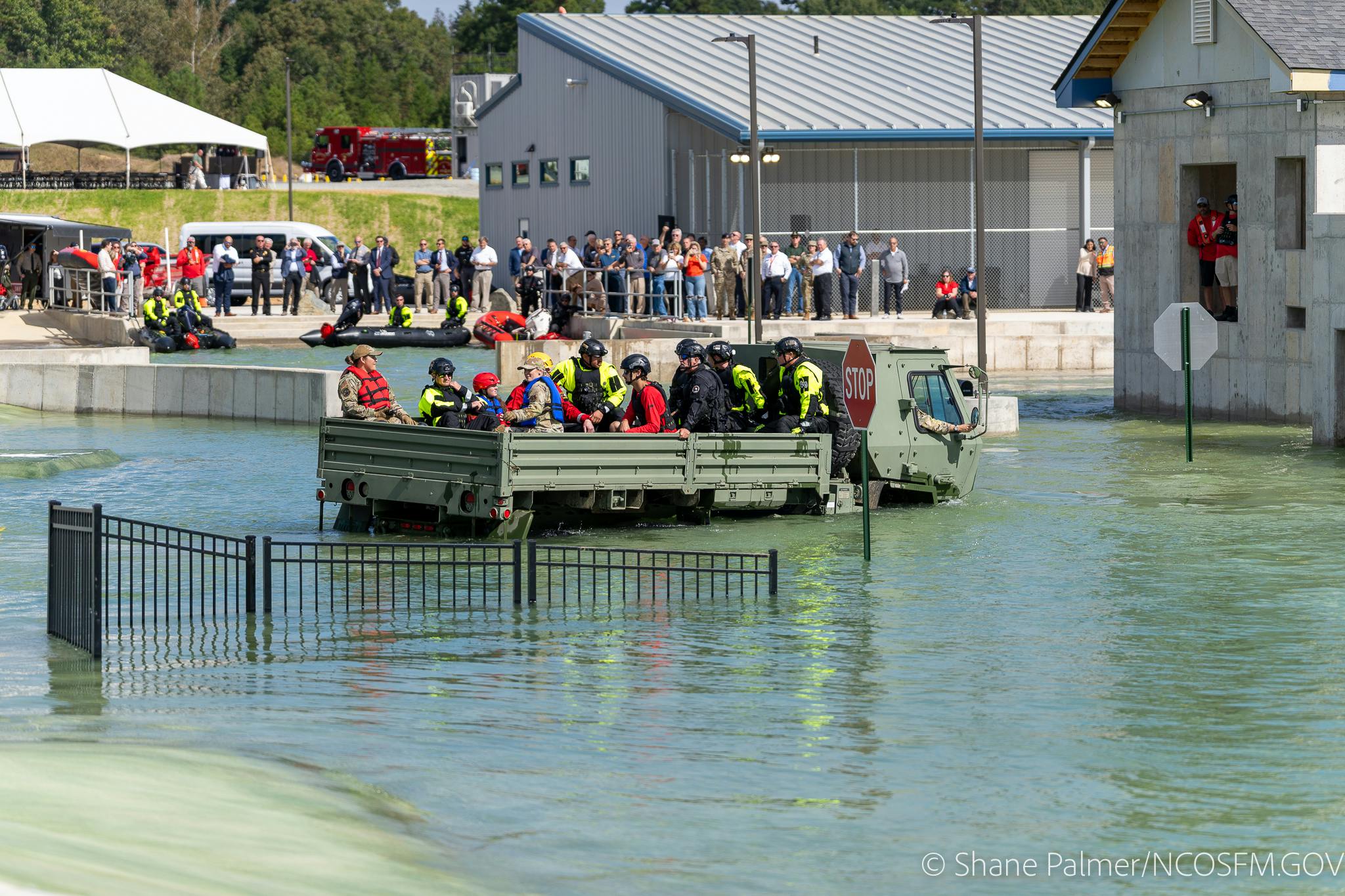 During the North Carolina Emergency Training Center facility opening ceremony, in New London, they demonstrated different scenarios that the facility can offer rescue students.