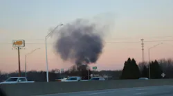 Smoke from the house explosion was visible for miles in Salisbury Monday evening. Smoke from the house explosion was visible for miles in Salisbury Monday evening.
