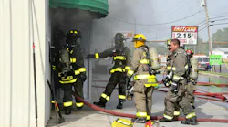 At this mattress warehouse fire, the incident safety officer, who is in full gear, is confirming accountability beyond the tags, including confirming who entered the immediately dangerous to life and health environment and those individuals’ time in for rules of air management (ROAM). This visual confirmation and face-to-face with the entry point officer is critical. If you look closely, you also can see a chief officer who is the rapid intervention team (RIT) chief. Span of control is critical when going offensive for a commercial building fire. At this mattress warehouse fire, the incident safety officer, who is in full gear, is confirming accountability beyond the tags, including confirming who entered the immediately dangerous to life and health environment and those individuals’ time in for rules of air management (ROAM). This visual confirmation and face-to-face with the entry point officer is critical. If you look closely, you also can see a chief officer who is the rapid intervention team (RIT) chief. Span of control is critical when going offensive for a commercial building fire.