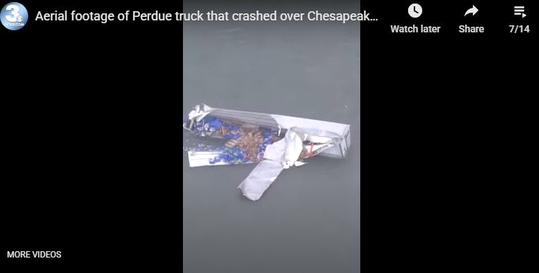 Perdue Rig Goes off VA Bridge