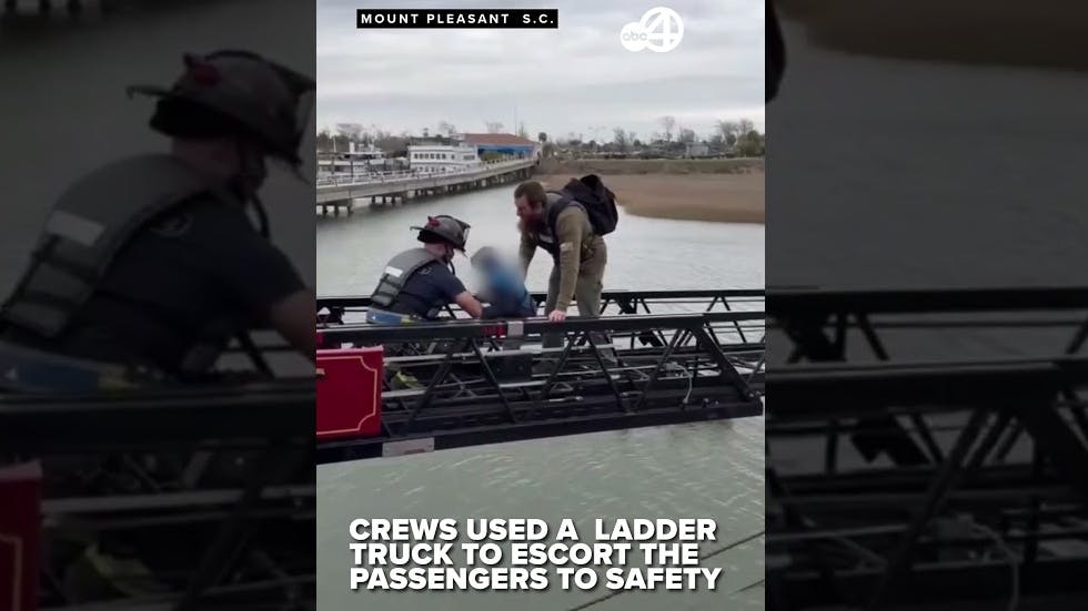 Firefighters Rescue Stranded Visitors after Gangway to Historic USS Laffey Destroyer Collapses in SC