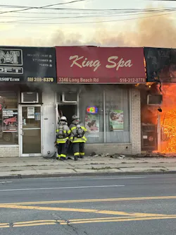 After entry was forced on exposure two, a thermal imaging camera was employed, and high heat above the ceiling and smoke approximately four feet down from the ceiling were observed. After entry was forced on exposure two, a thermal imaging camera was employed, and high heat above the ceiling and smoke approximately four feet down from the ceiling were observed.