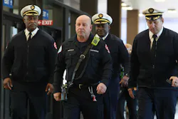 Chicago firefighters arrive at the hearing for the man accused of setting fire where a colleague was killed. Chicago firefighters arrive at the hearing for the man accused of setting fire where a colleague was killed.