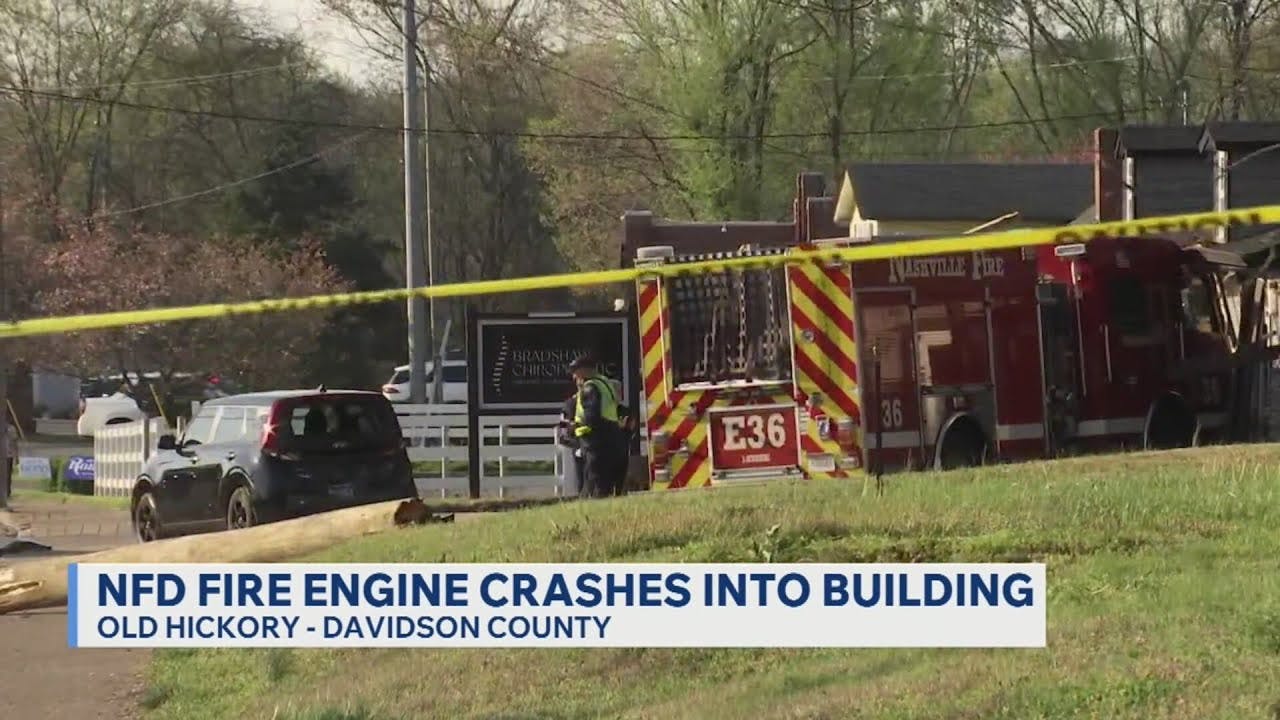 Nashville Fire Truck Crashes after Firefighter Driving Falls Ill