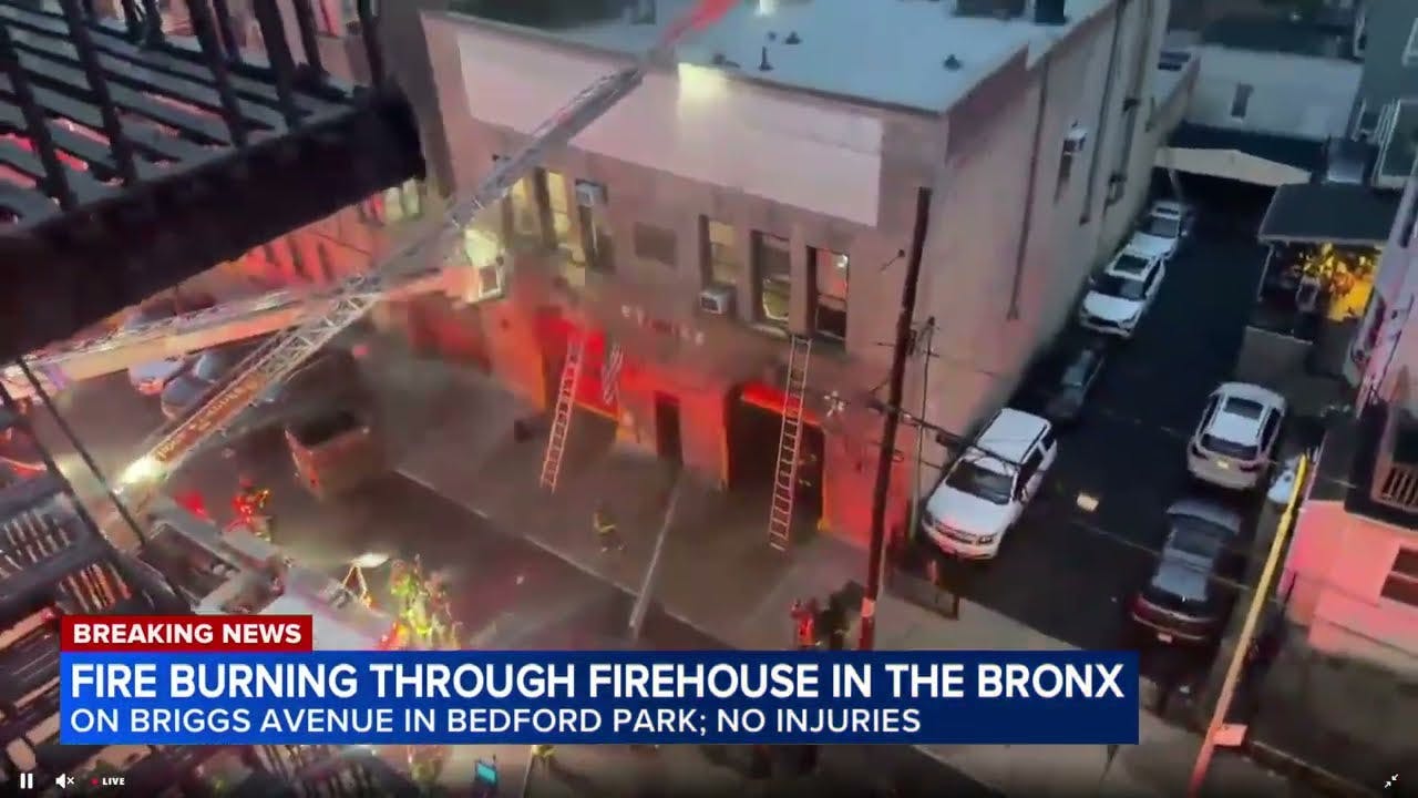 Fire burns through Bronx firehouse