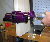 Prepping the mount using the HIT-44 &ldquo;Drillmaster&rdquo;.