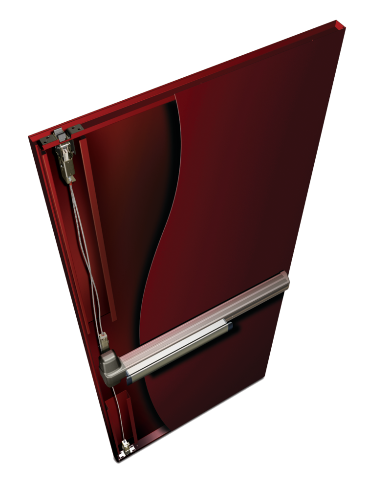 Von Duprin concealed vertical cable exit device inside door