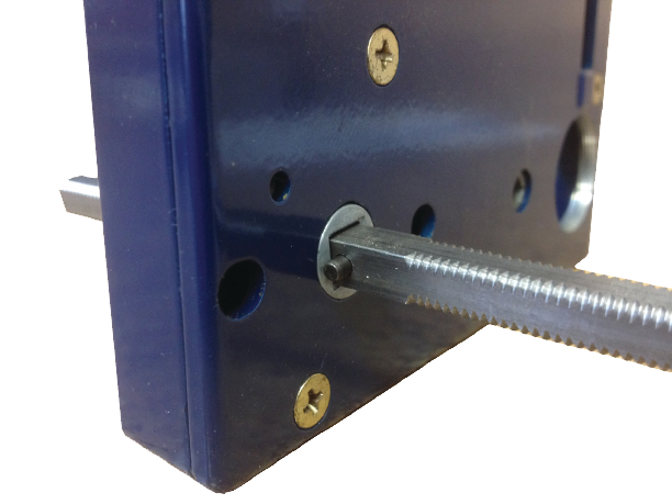 Photos 20, 21 & 22. Spindle inserted into mortise lock