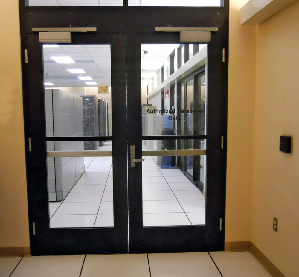 Finished installation, exterior side of doors