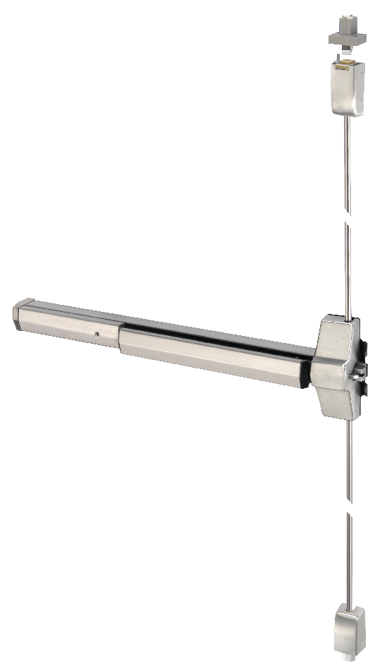 Yale windstorm-rated three-point exit hardware