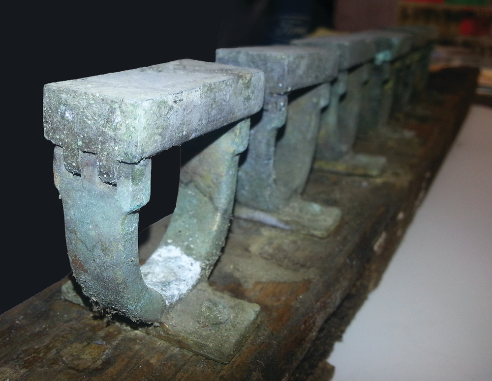 Mysterious row of 'U'-shaped hardware