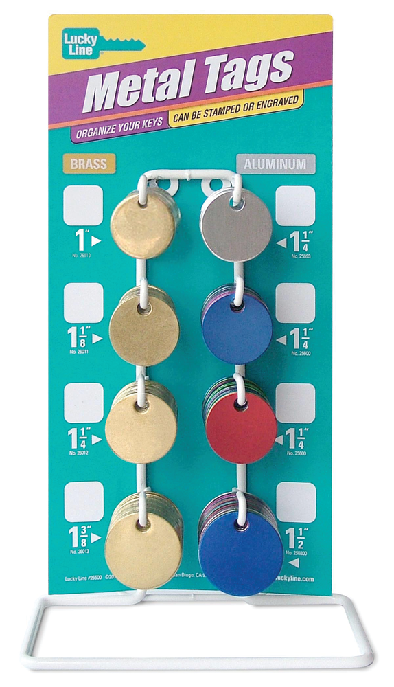 Lots of metal tags in a small space