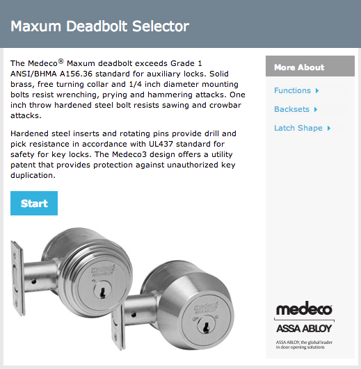 Medeco Deadbolt Selector