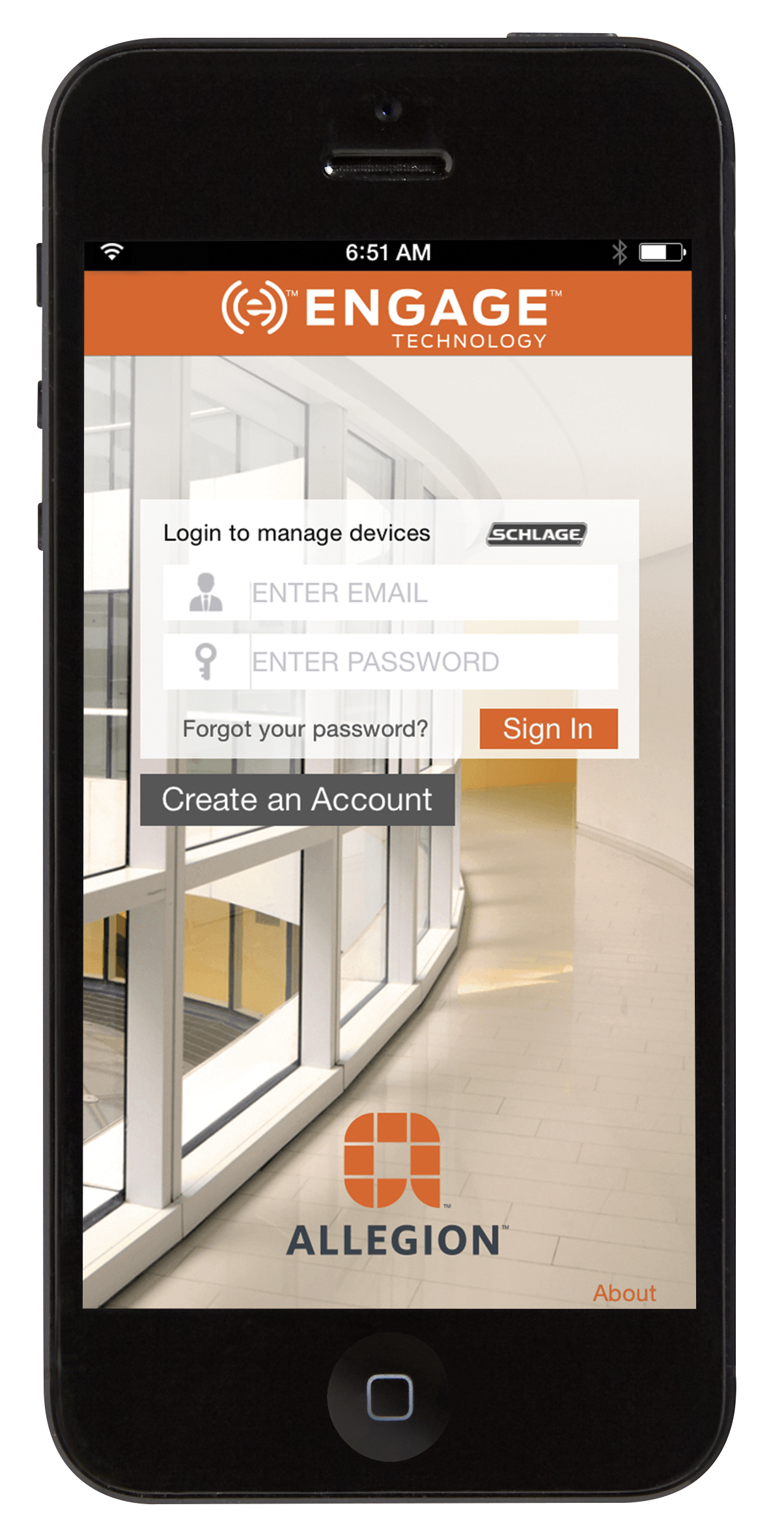 Allegion Engage App on iPhone5