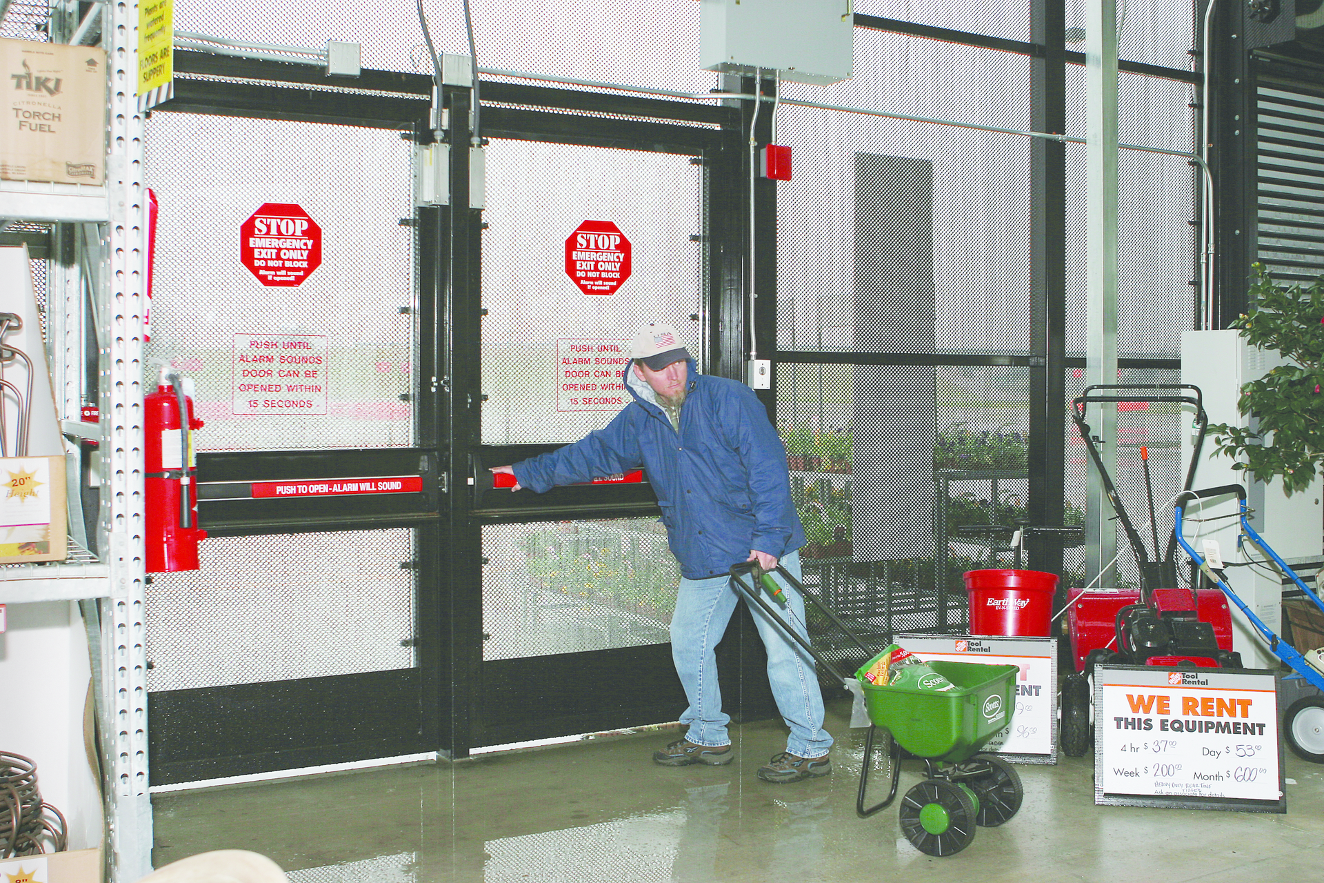 Detex exit device secures retail garden center