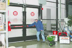 Detex exit device secures retail garden center Detex exit device secures retail garden center