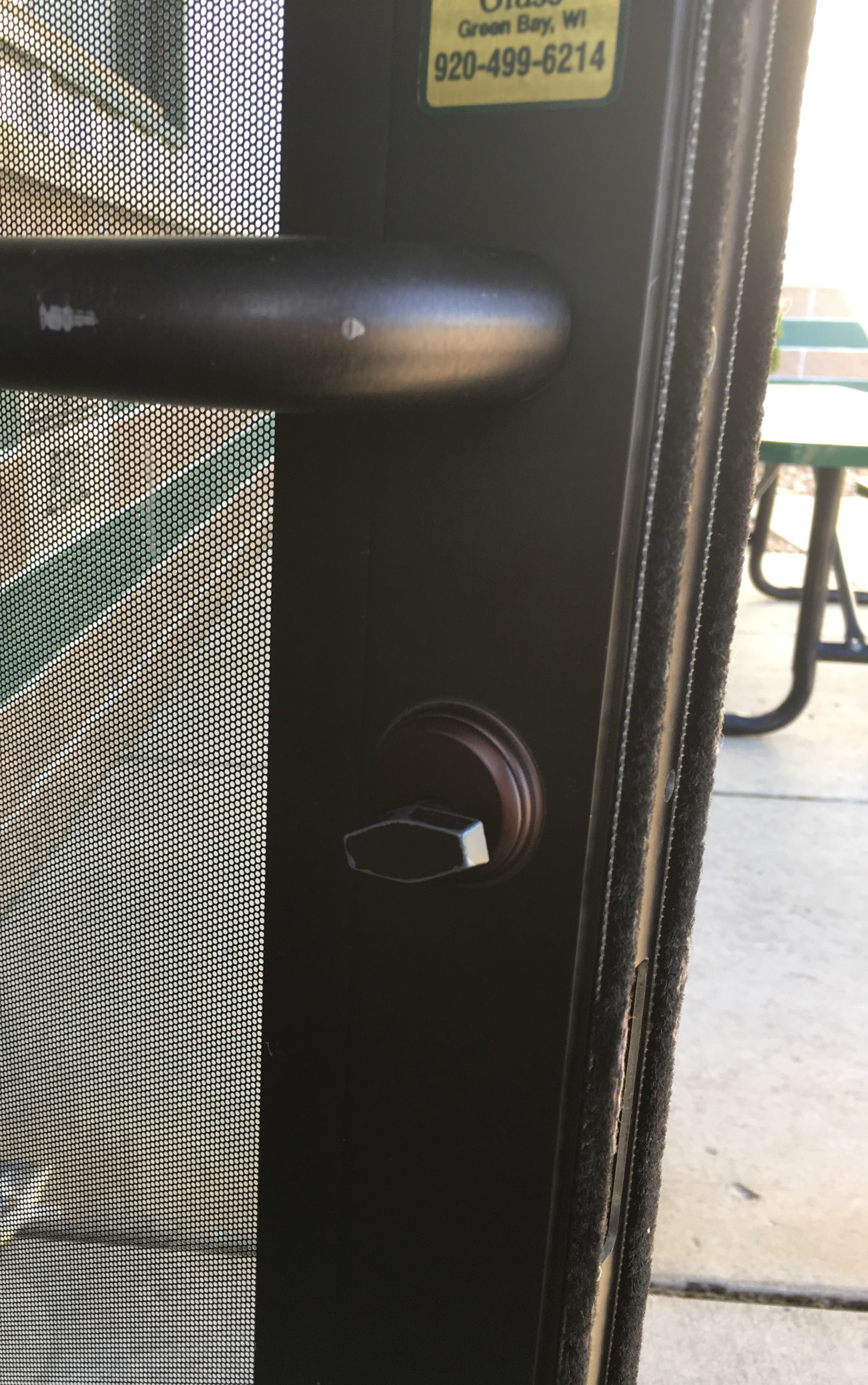 Inside view of our door