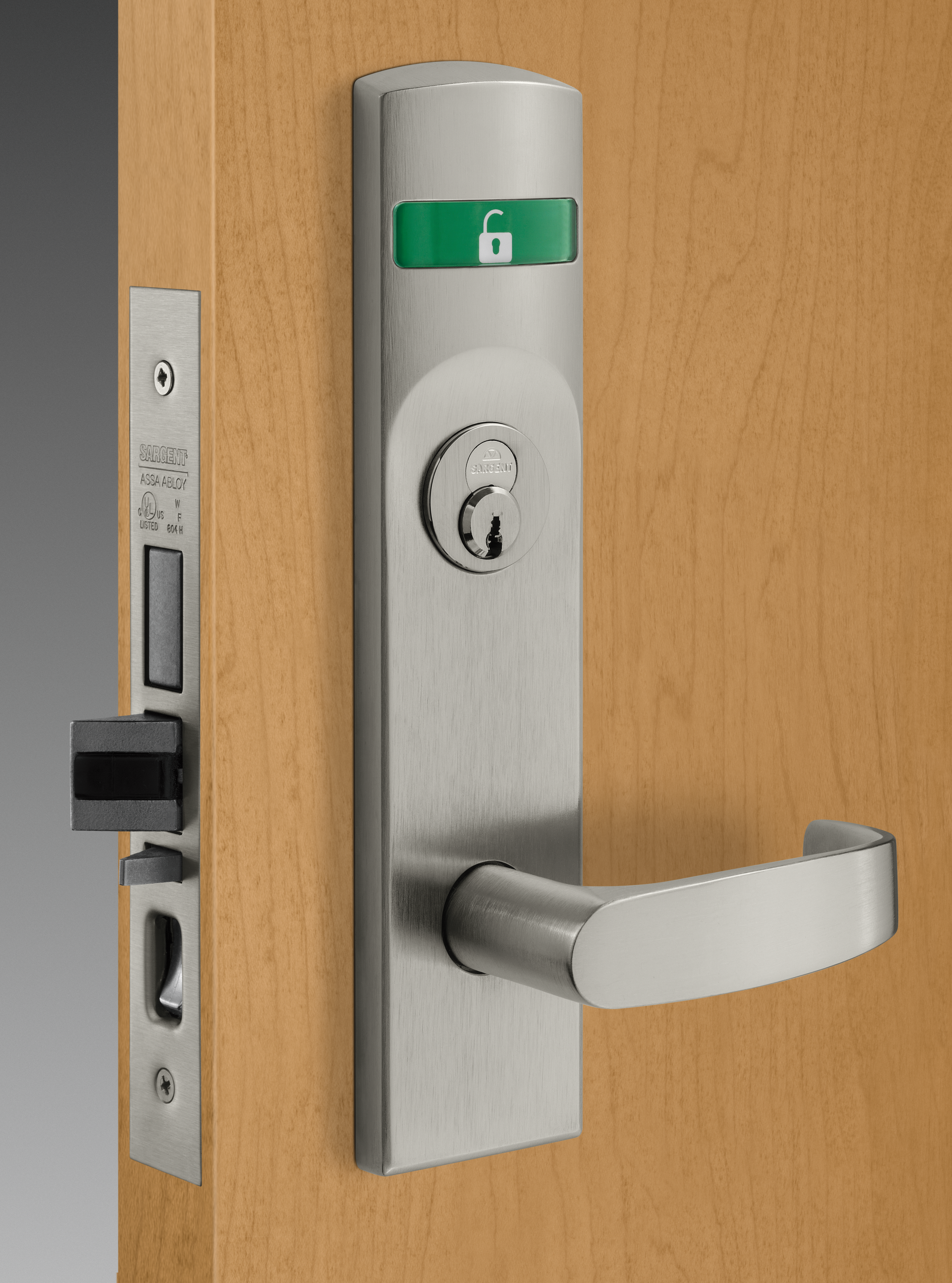 Sar Mortise Lock Indicator Brushed Outside Angled Unlocked Cmyk