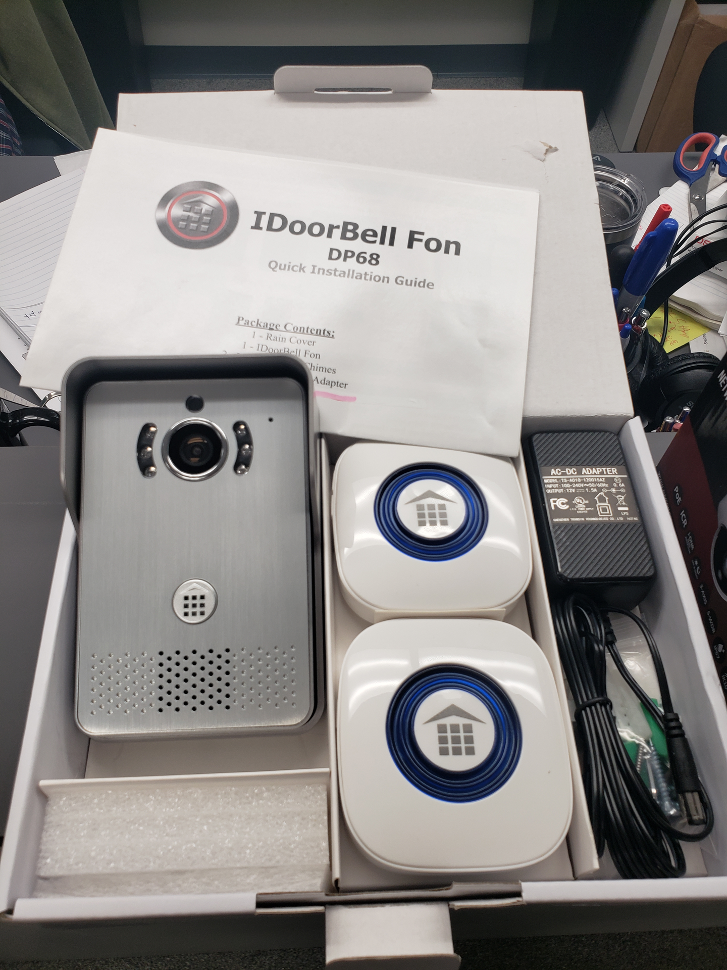 A video doorbell kit, ready to install