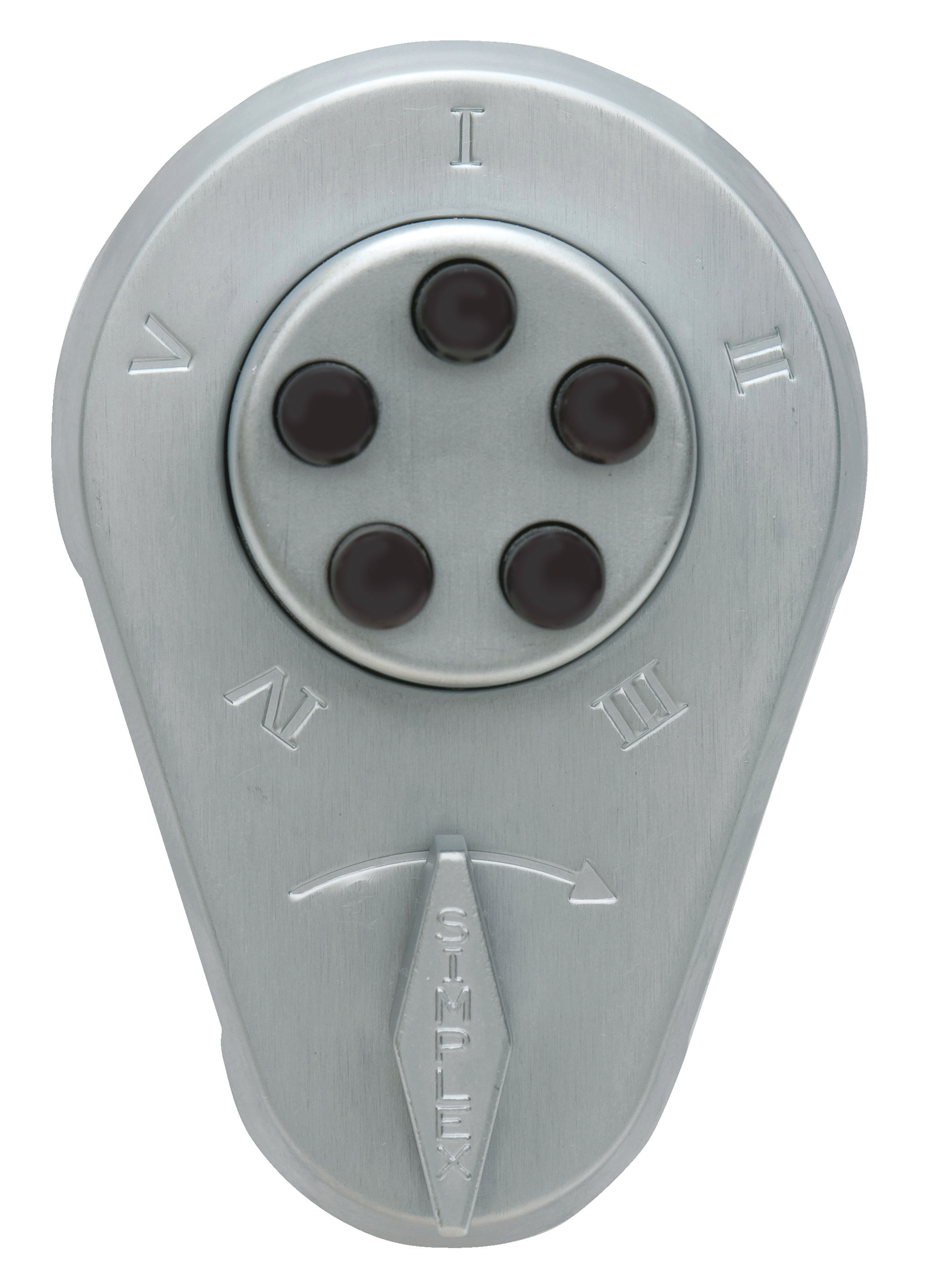 An early Simplex mechanical push-button lock, one of the first stand-alone locks on the market.