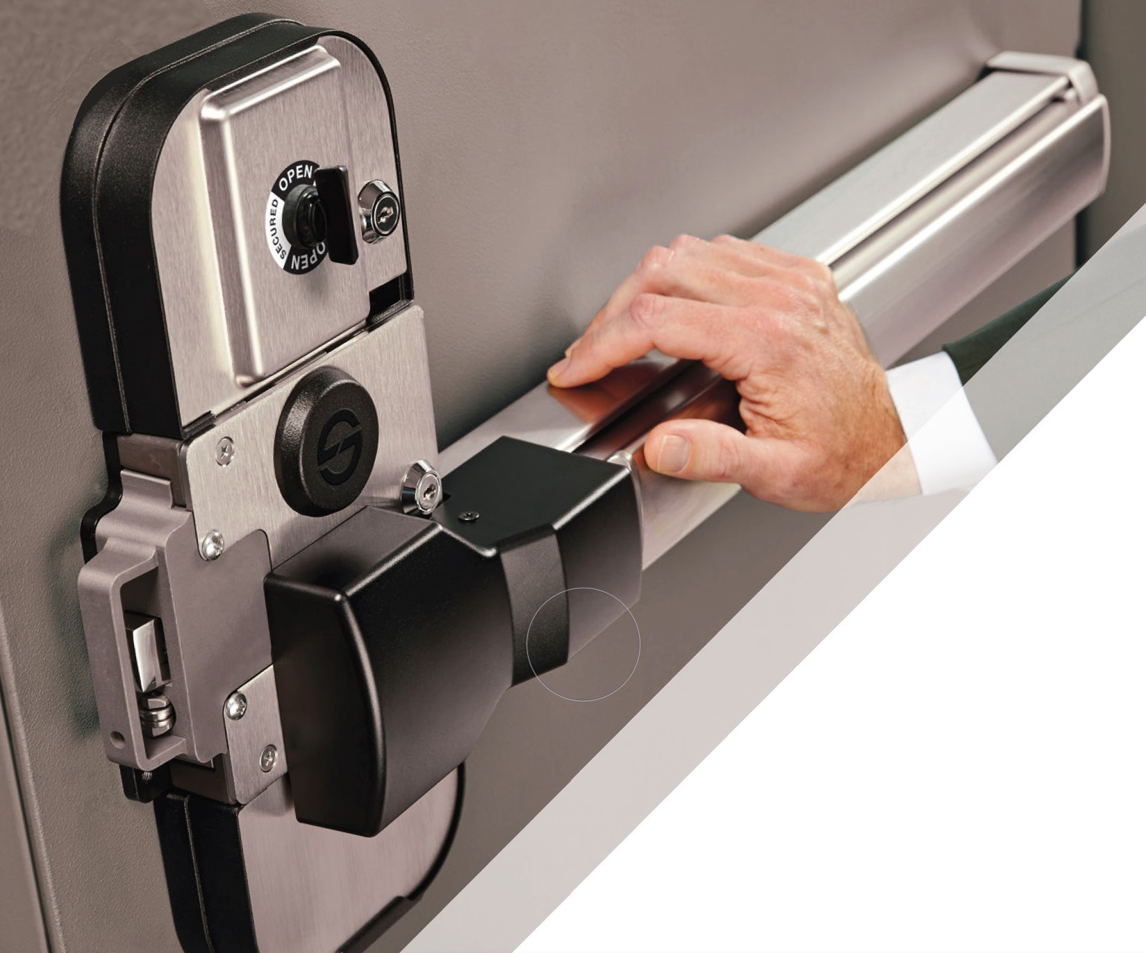 Sargent and Greenleaf 2890C exit device for military applications