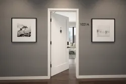 Multifamily includes apartment entrances off a common hallway. Multifamily includes apartment entrances off a common hallway.