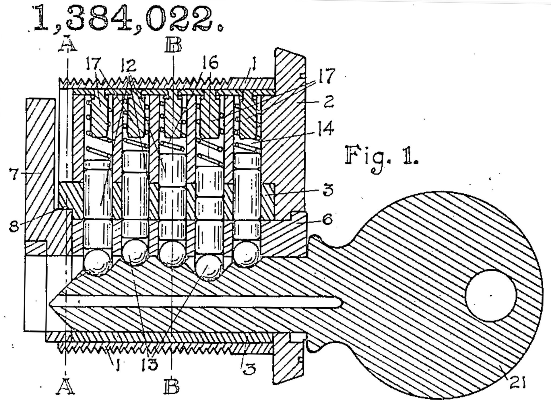 Best interchangeable core diagram, 1919 patent