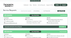 Locksmith Agency service request page Locksmith Agency service request page