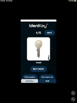 Mailbox key blank identified, match 1 of 5 Mailbox key blank identified, match 1 of 5