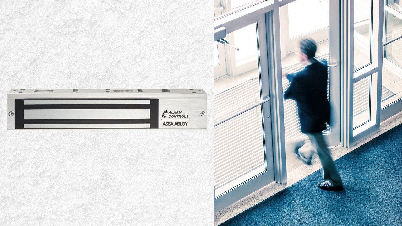 Alarm Controls 600 series of bracket mounted single magnetic lock, which is compatible with the new MTK-1 Metal Marking Template,