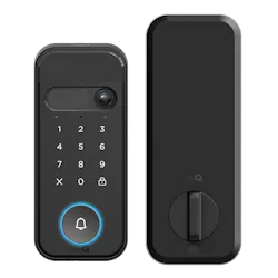 Chamberlain's myQ Secure View 3-in-1, combines smart lock, video doorbell, and intercom system functionality into a single integrated unit. Chamberlain's myQ Secure View 3-in-1, combines smart lock, video doorbell, and intercom system functionality into a single integrated unit.