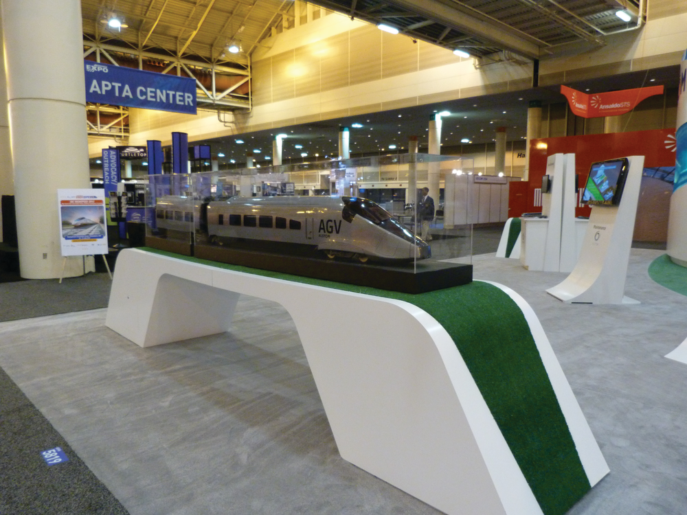 An example of one of Astrom trains used in Europe is on display at the Astrom booth.