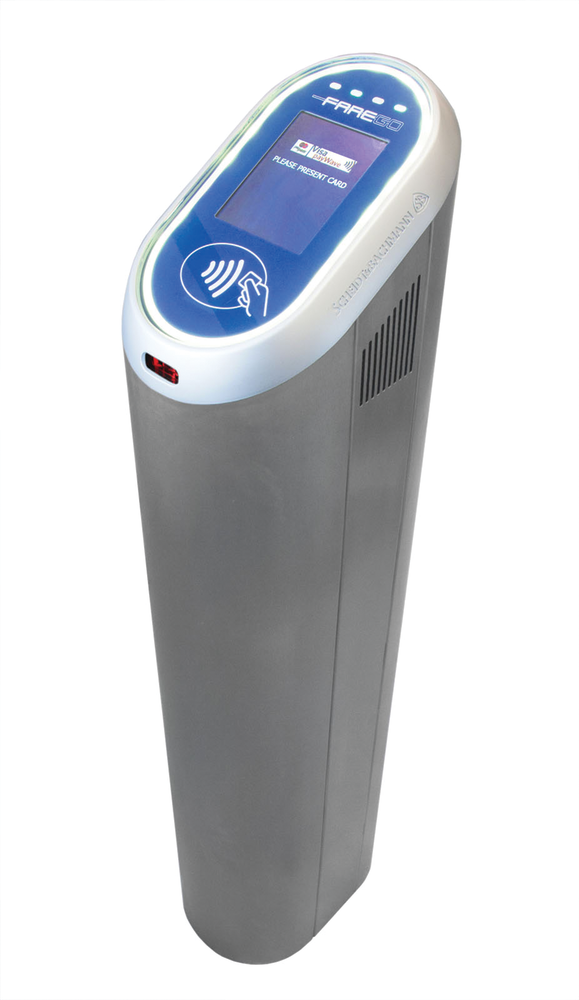 With its compact dimensions, a shapely and rugged housing, and fast processing the FareGo Val SV|50is suitable for permanent indoor and outdoor operation at bus stops and railway stations.