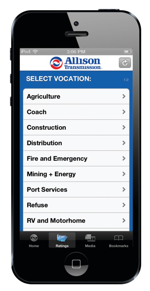 The Allison Transmission app is a comprehensive sales tool for dealers and end-users and is currently available in the Apple App Store.