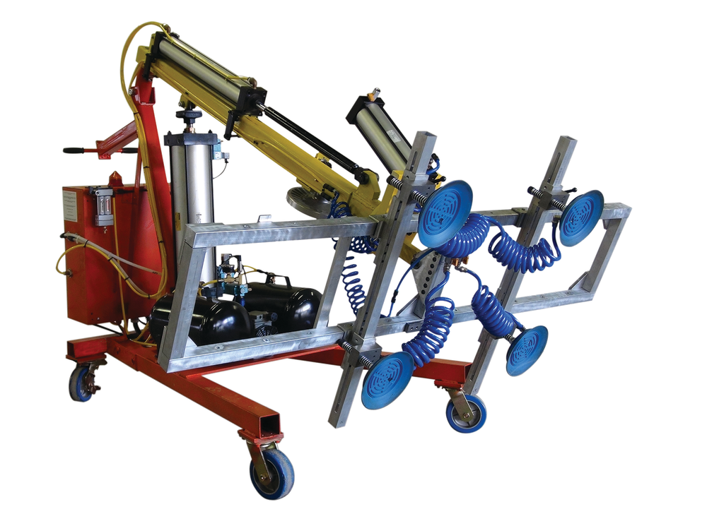 The VLSC powered vacuum lift removes and installs side windows.