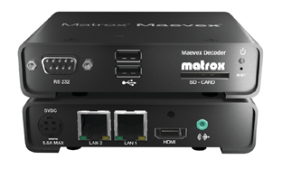 Matrox PowerStream software is used to remotely discover and manage the Maevex network.