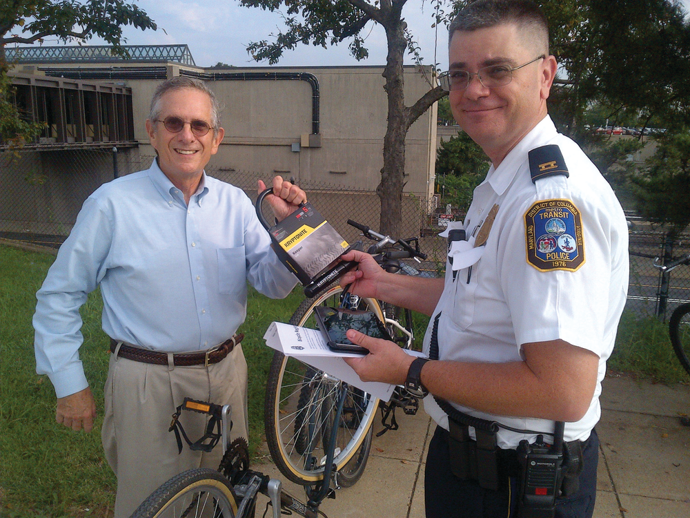 Metro Transit police officers will hand out free U locks to bicycle riders at the UMD-College Park station as part of community outreach efforts to reduce bicycle thefts.