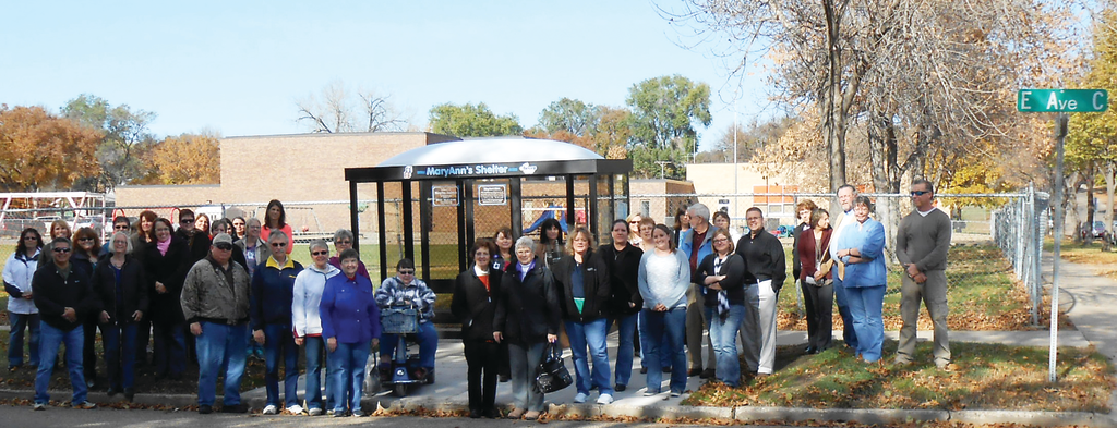 More than 40 family members and friends gathered at BECEP for the dedication of the MaryAnn CAT bus shelter
