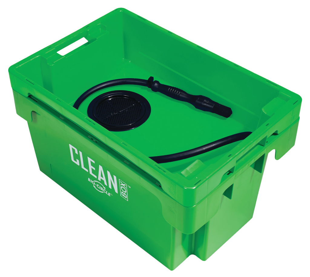 The CleanBox Flow, the newest addition to the family of Bio-Circle manual industrial parts washing systems.