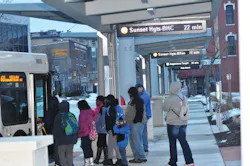 Metrolink's new transit center in Rock Island, Ill., features indoor waiting areas for riders. Metrolink's new transit center in Rock Island, Ill., features indoor waiting areas for riders.