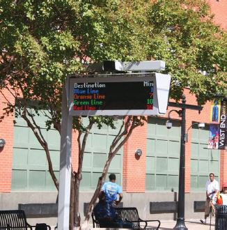 Visual Message Boards allow the delivery of real-time information to transit riders.