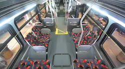 Full HD 1080p and HD 720p network cameras inside and outside of each bus integrate with other hardware and software components for recording, file transfer, viewing and management. Full HD 1080p and HD 720p network cameras inside and outside of each bus integrate with other hardware and software components for recording, file transfer, viewing and management.